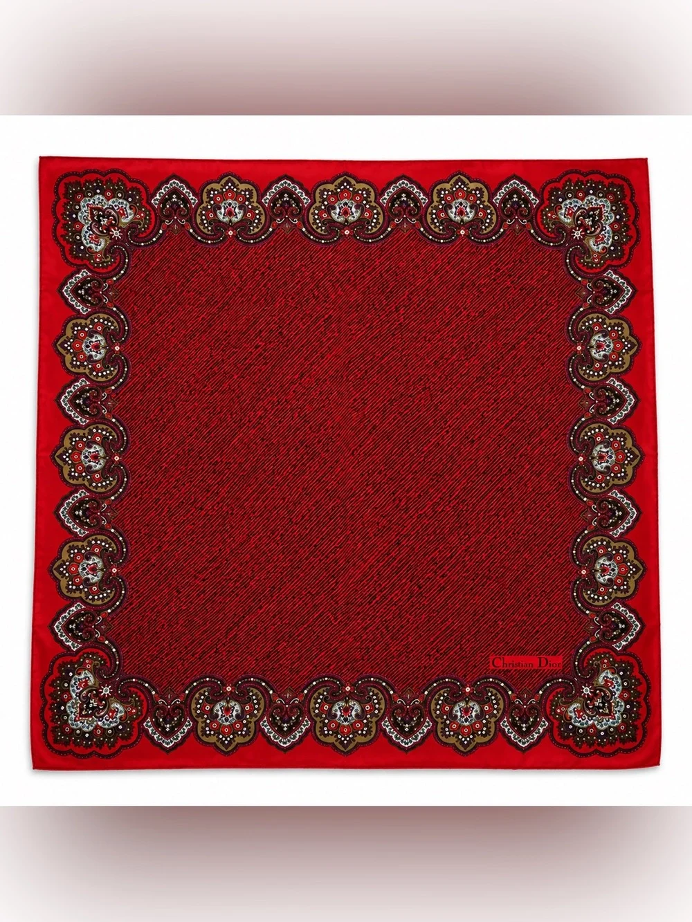 Vintage Christian Dior 100% Silk Paisley Scarf
